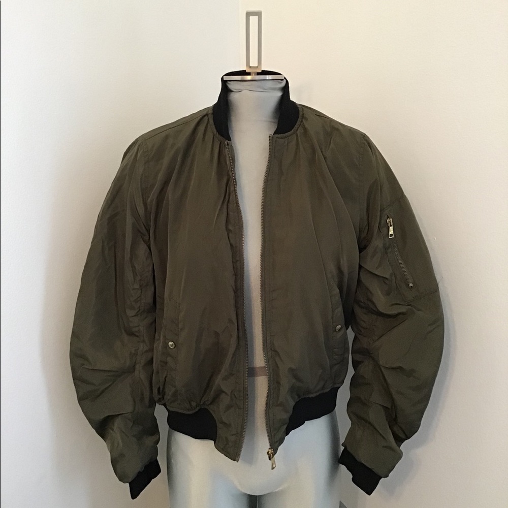 BOMBER JACKET / Olive Green (Orange) L